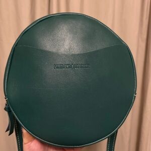 Portland Leather Peacock Large Circle Crossbody Bag
